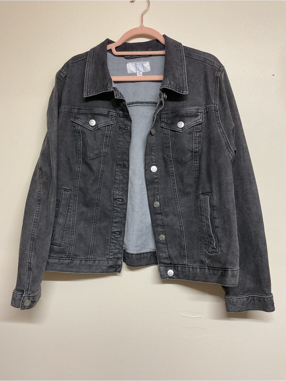 Time and Tru Black Faded Women's Denim Jacket